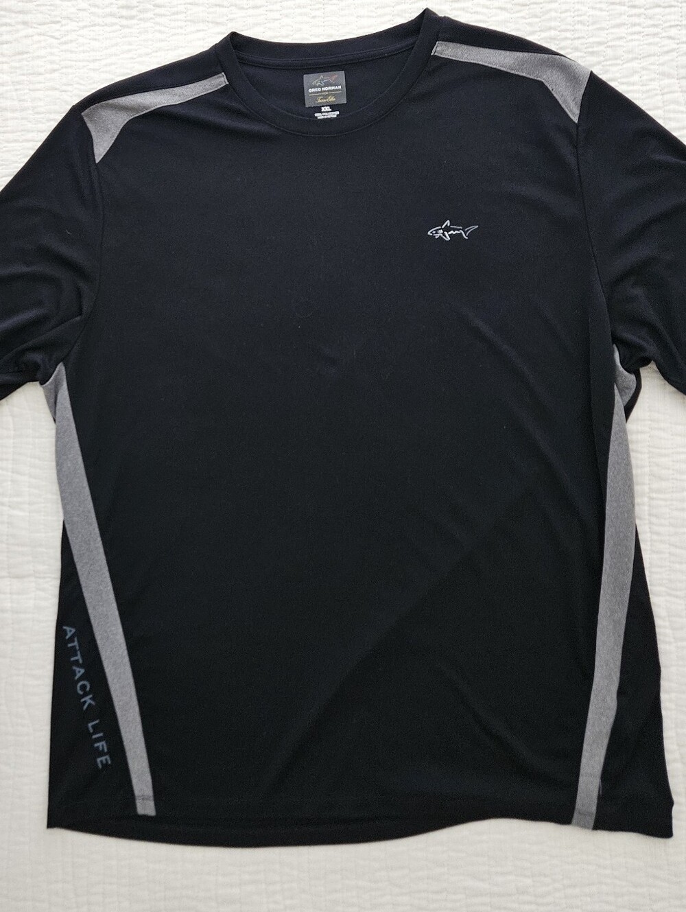 Gref Norman  Black Short-Sleeve Athletic Tee with Gray Accents Suze XXL